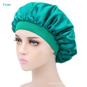 Satin Silk Bonnet Sleep Bonnet with Elastic Wide Band